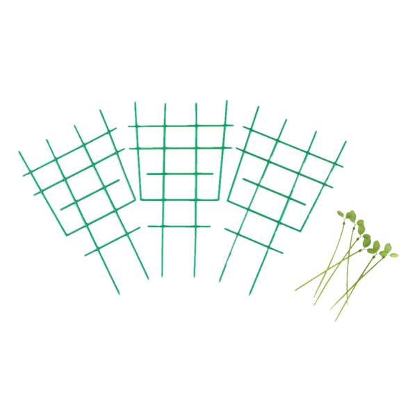 Plastik plante støtte ramme, plante klatring støtte - en pakke med 3 stykker + 6 blad bånd (materiale: plast, størrelse: 30*19cm) bånd størrelse: 0,3*20cm