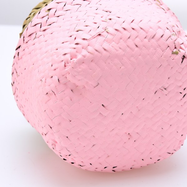 (Naturfarvet øverst og sort nederst) (Mellemdiameter 13x åbningshøjde 12x øvre åbningsdiameter 10,16cm) Flettet seagrass kurv, der kan foldes