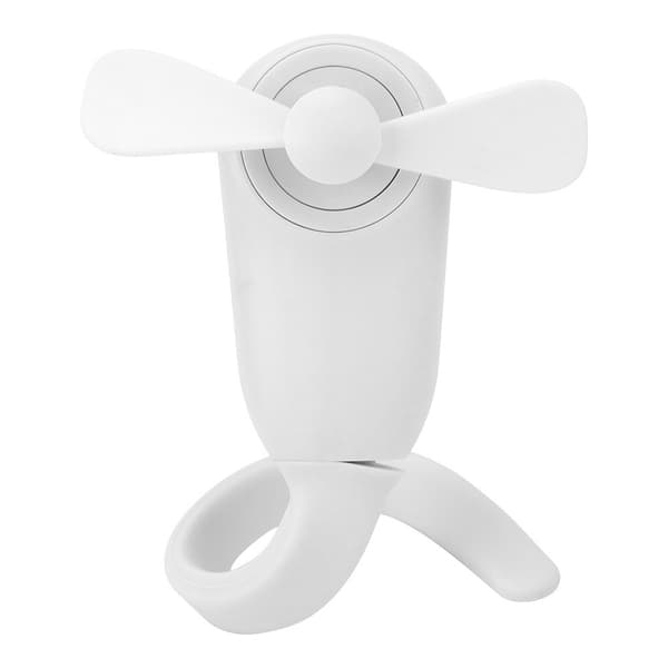 Bærbar USB Genopladelig Håndholdt Ventilator Multifunktionel Køler Hvid