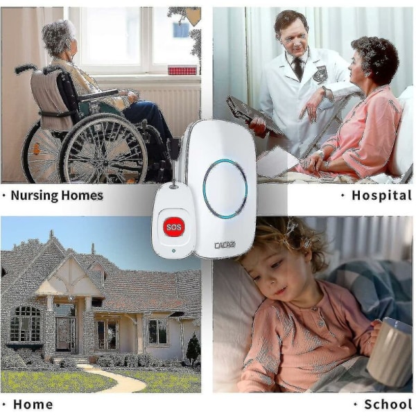 Ældre patient Home Life Alarm System Caregiver Personsøger Trådløs opkaldsknap Nødkald Buzzer