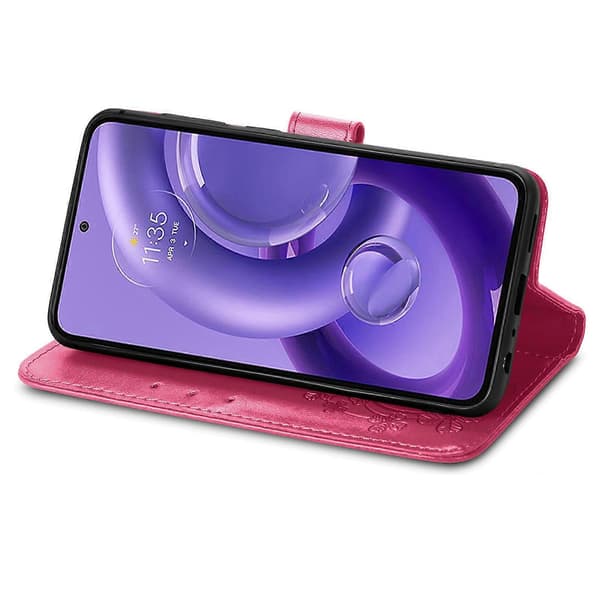 【bt02】Leather Case Compatible with Motorola Edge 30 Neo Magenta