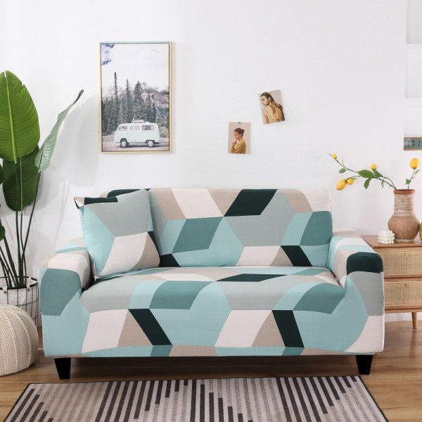 2 istuttava sohvan cover 145-185 cm moderni sohvan cover käsinojilla Universal elastinen cover sohvan cover ruudullinen sininen