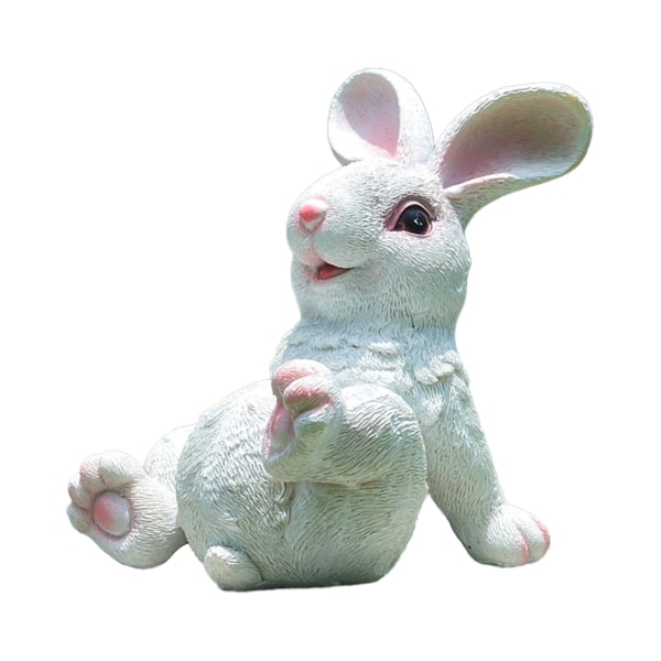 Lille kanin pottede landskabspleje ornamenter (pynt*1 stk) Afslappet lille hvid kanin