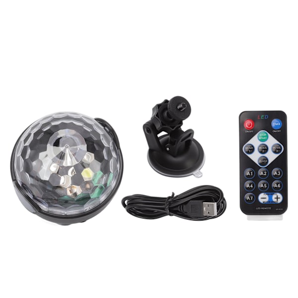 USB-kulelys med 7 moduser, lydaktivert RGB-projeksjonslampe, fjernstyrt stemningsbelysning for scenen