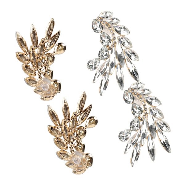 2 Par Graceful Ørepynt Øre-Studs Retro Øredropper for Kvinner/Jenter Legering Smykker Tilbehør Sølv