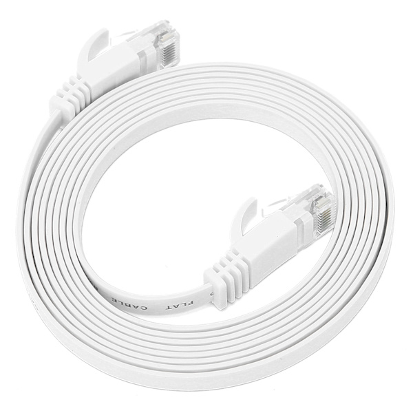 2M CAT6 Gigabit Ethernet-kabel - 8-kjerne flat vridd par kobbernettverksjumper