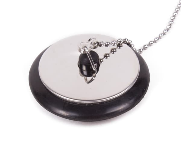 Vaskeplugg 40 mm med rustfri kjede 30 cm