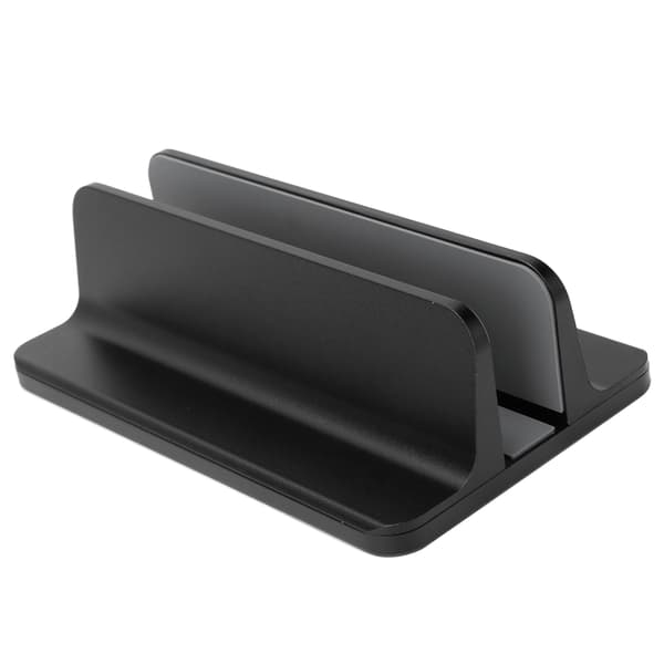 Lodret justerbart laptopstativ i aluminiumslegering, sort notebook-computerholder