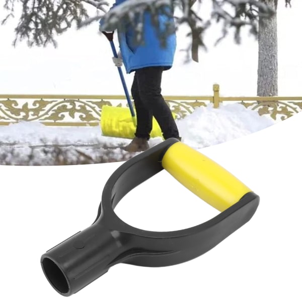 Spade D Grip Håndtak 32 mm Innvendig diameter Silikon Grip Forsterkning Snow Shovel Håndtak Erstatning for graving Raking Tool Gul Svart