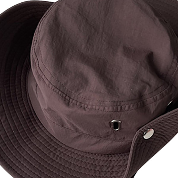 Cowboyhatt Andningsbar Dragkedja Solskydd Solskydd Västerländsk Cowboyhatt för Utomhus Klättring Fiske Mörkbrun M(56‑58cm)