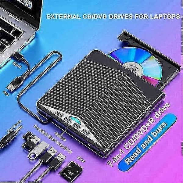 Extern CD DVD-enhet för läsare/skrivare PC Laptop Windows 11 10 USB 3.0 Brännare 2025