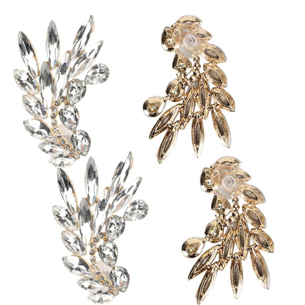 2 Par Graceful Ørepynt Øre-Studs Retro Øredropper for Kvinner/Jenter Legering Smykker Tilbehør Sølv