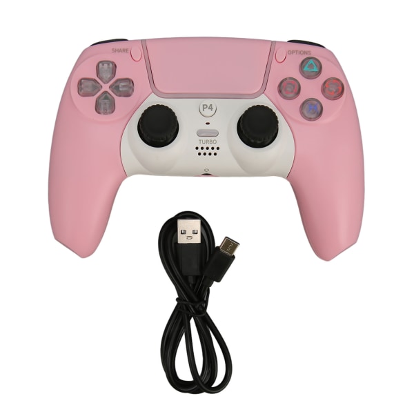 Bluetooth Controller Genopladelig Trådløs Gamepad Joystick til PS4 til PS5 til Windows 7 8 10 PC Tablet Pink- W