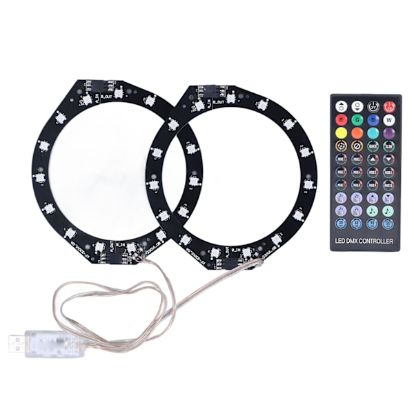 RGB LED Lysring Bluetooth Synkroniseret Musik 400 Effekter 8 Farver LED Båndlys med App Kontrol til PS5 Konsol