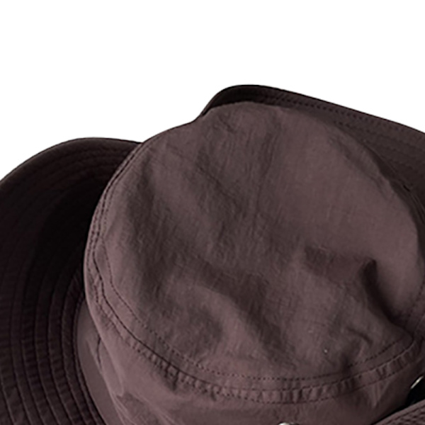 Cowboyhatt Andningsbar Dragkedja Solskydd Solskydd Västerländsk Cowboyhatt för Utomhus Klättring Fiske Mörkbrun M(56‑58cm)