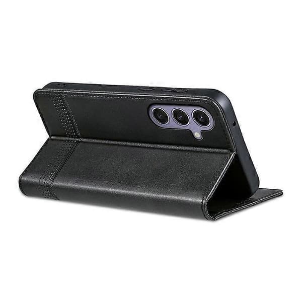AZNS Compatible Case for Samsung Galaxy A56 5G, PU Leather Wallet Case with Cowhide Texture Black