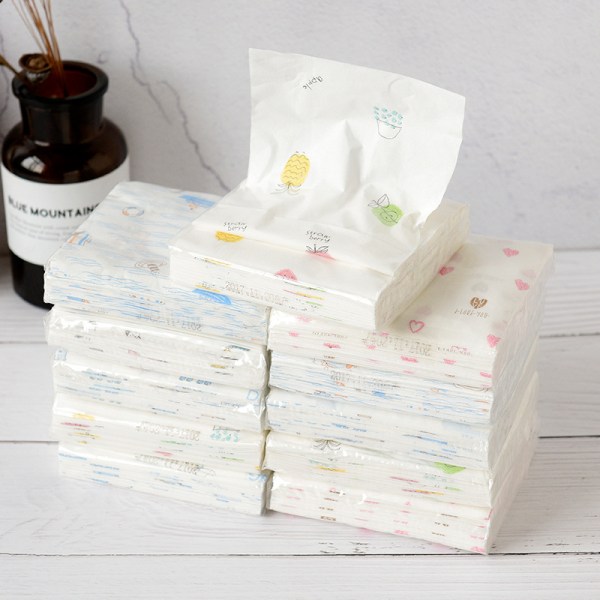 12 pakker gennemsigtigt silkepapir til daglig brug, 50 ark pr. pakke, 3 lag tykt trykt tissuepapir (tilfældigt farvemønster)