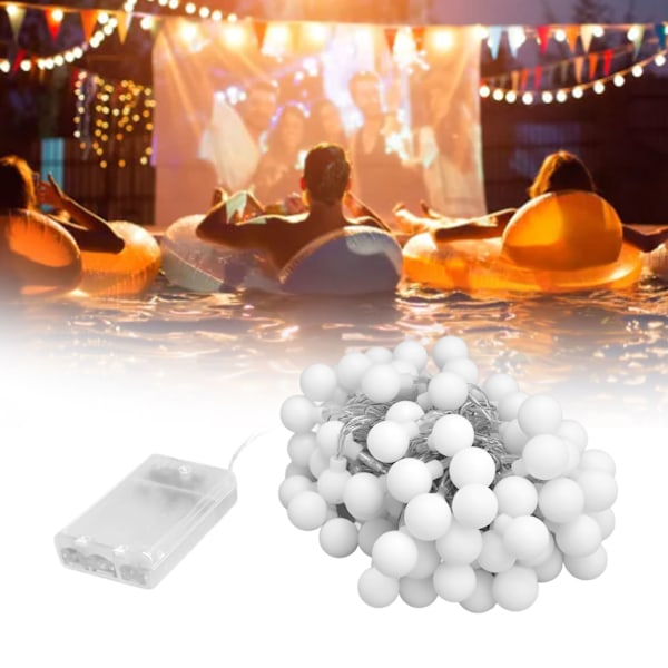 10m LED-pärlsträng - 100 sfäriska lampor med 2 lägen för en festlig atmosfär