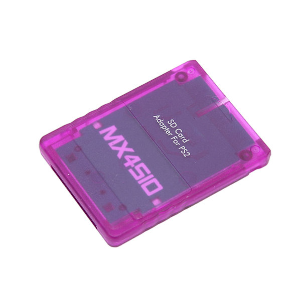 Lagerkort Adapter Transparent Plug and Play Professionel Spilkonsol Hukommelseskortlæser til PS2 Lilla