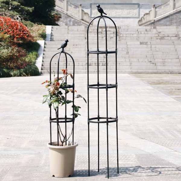 (Sort/Specifikation: φ30cm/H120cm) Sammenflettet havepergola (æske størrelse: 42*33*12cm)