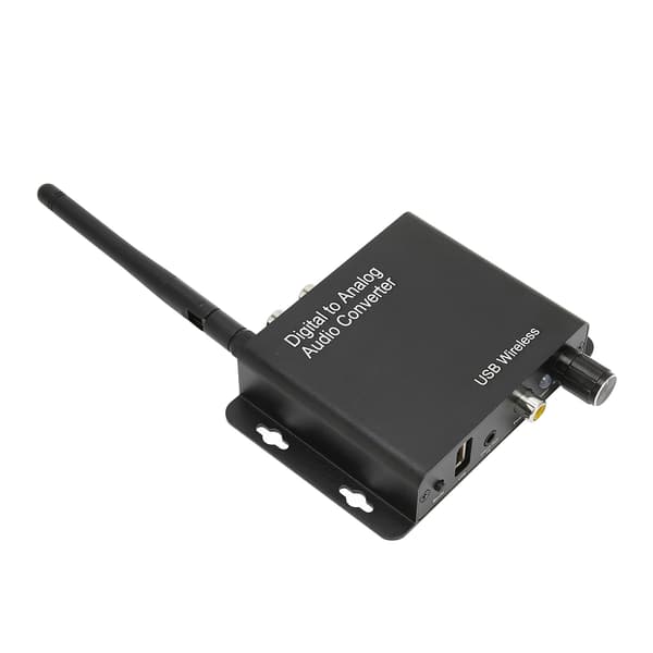 Digital Analog Lydkonverter Stereo Bluetooth 5V 2A til Hjemmebiograf Sort