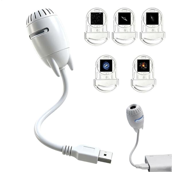 【02】Projektor Nattlys Estetisk USB-plugg Dimbar Svanehalsbelysning A