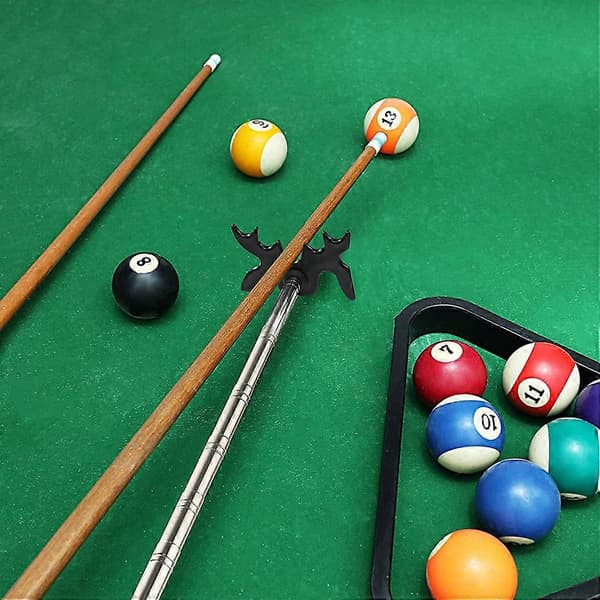 Retractable Billiard Cue Bridge with Bridge Head, Pool Cue Accessory for Billiard Tables, Bridge Head Black