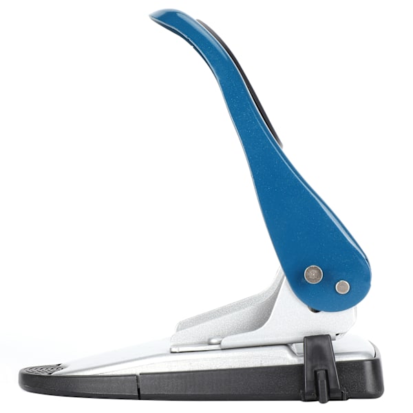 Robust 2-hålsstans för 50 ark, manuell drift, ergonomisk design, hållbar blå kontorsmaterial