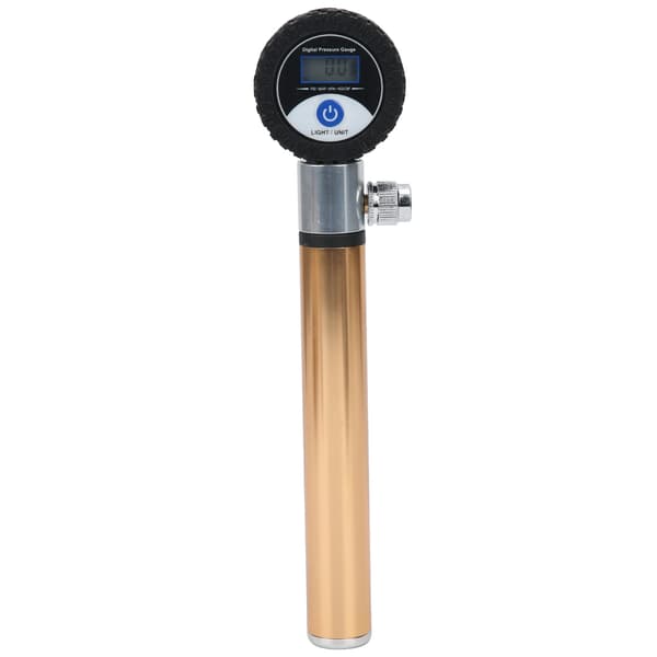 LCD digital display Cykelluftpump Bärbar aluminiumlegering Manuell körutrustning Guld