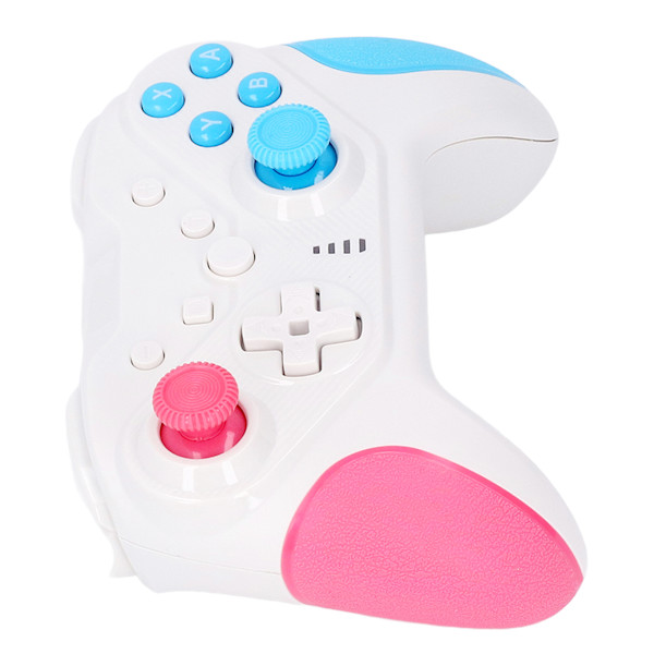 Trådløs Spilcontroller med 4 Programmerbare Knapper, 6-akset Sensor, USB-controller til Konsol, Pink Blå