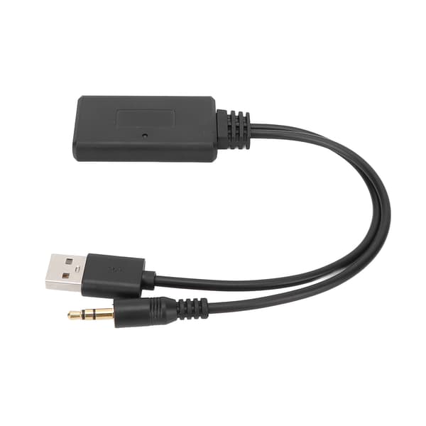 Bil Bluetooth 5.0 AUX-mottaker 3.5mm Jack Stereo Adapter med Mikrofon