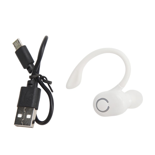 Støjreducerende Bluetooth Headset V5.2 Trådløst Bluetooth Øretelefon med Mikrofon Lang Standby Ultralet til Lastbilchauffører Kontor Hvid