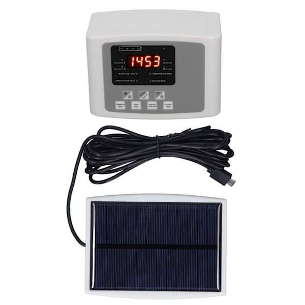 Automatisk Växtbevattningssystem med Tidtagning, Solenergi, USB-Laddning, Enpump, Automatisk Blombevattningsenhet