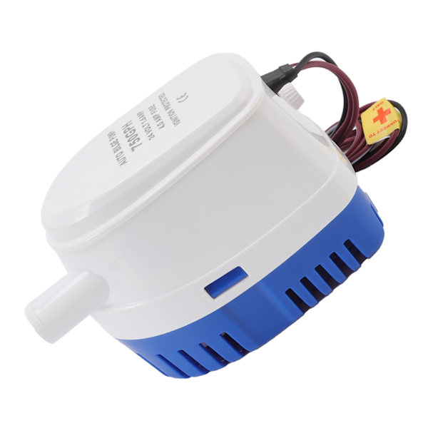 Automatisk Bilgepumpe med Stødsikkerhed, Mini Multifunktionel DC Neddykbar Pumpe med Flydeskifte 24V 1.6A 4A Sikring