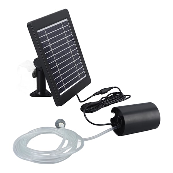 Solcelled Luftpumpe Sett 6V 4W Solcellepanel Justerbar Vinkel 3 Arbeidsmoduser Sol Oksygen Luftpumpe for Fiskedam Dam