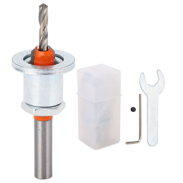 Justerbar Countersink Bit Set Ersättningskombination med Wood Metal Power Tool Box
