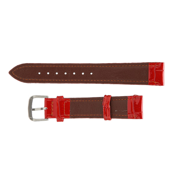 Rött konstläder armband för klocka med 18 mm stiftspänne - Svettbeständigt, luktbeständigt, universell passform för män och kvinnor
