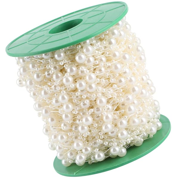 Kunstig perlesnor, kunstige perler, DIY-bukett, klesmateriale, beige