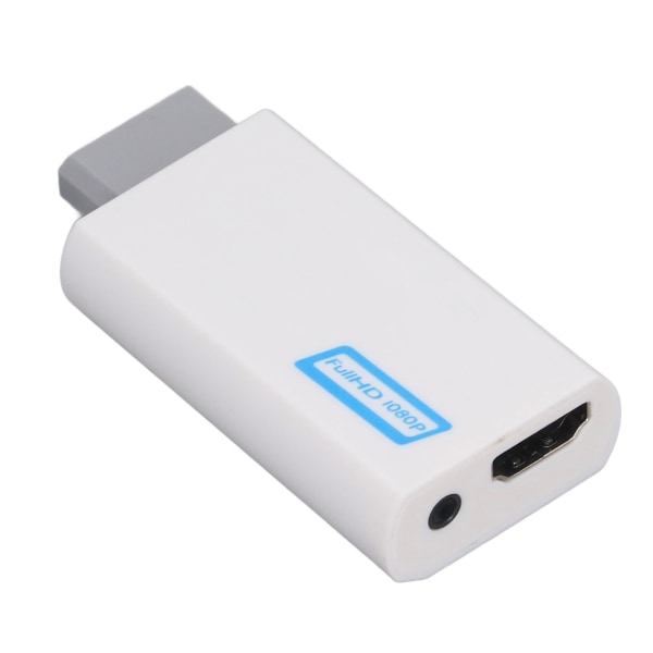 Wii:stä HD-muuntimeen, tukee 480P:tä, vakaa signaali, multimedialiitäntäsovitin 3,5 mm portilla, valkoinen