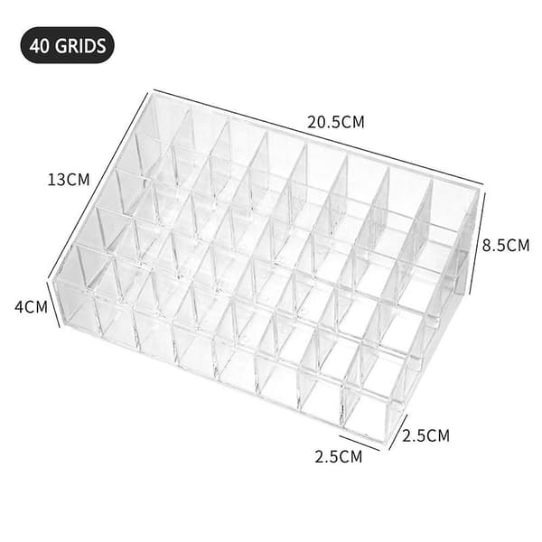 Multi-gitter Klar Læbestiftboks Stor Kapacitet Desktop Makeup Display Stand til Hjemmet 40 Grid