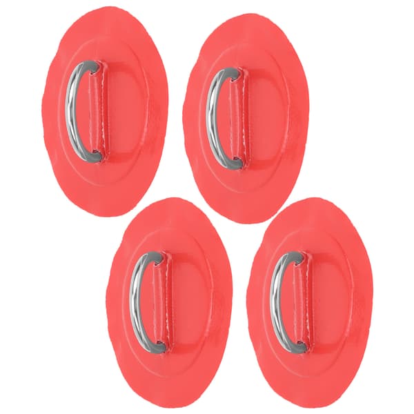 4 stk oppblåsbar båtkajakk DRing Pad Patch Marin fast spenne med elastisk strikk (rød patch)