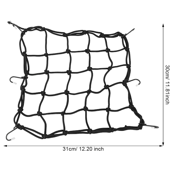 Motorcykel- og cykelbagagenet med 6 kroge - Holdbart mesh-net til sikker opbevaring