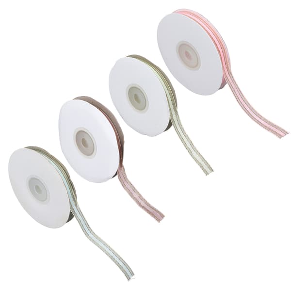 9mm Ren Satin Polyester Chiffongband 4ST Presentförpackning Dekorativ Förpackning
