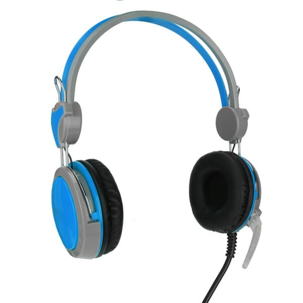 Gaming Headset med Mikrofon Støjreducerende Stereo Kablet Ergonomisk Design til PC Blå