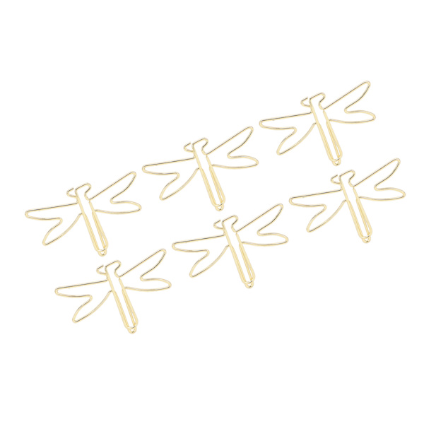 100 stk. Jumbo Guldfarvede Dragonfly-Formede Papirclips - Skridsikre Kontorartikler til Stilfuld Organisation
