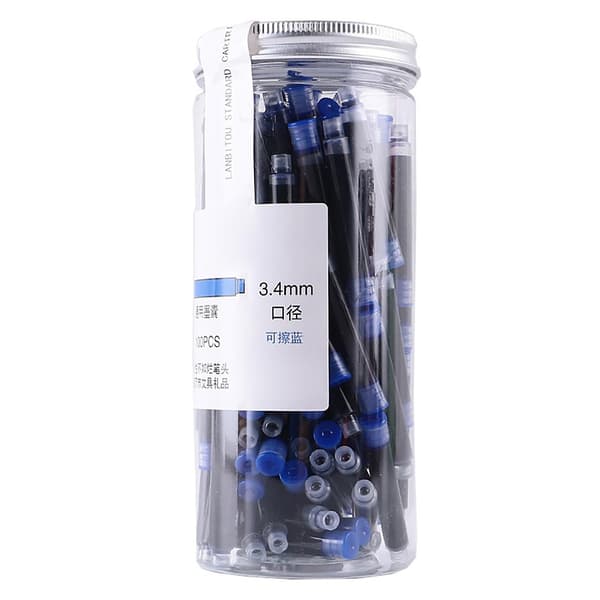 3,4 mm universel fyldepensblæk engangs blå sort fyldepenpåfyldning Pure Blue