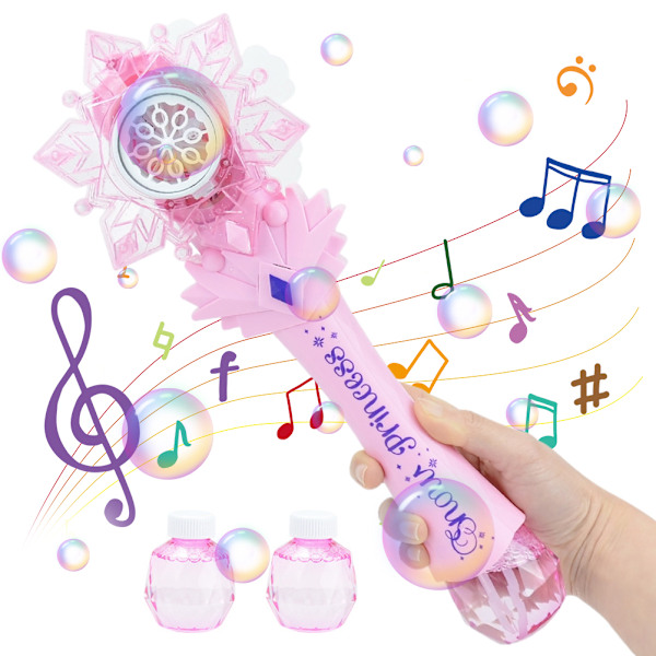 Magisk Trollspö för Barn Automatisk Bubbelmaskin Bubbelblåsare Leksak Ljus Musik Utomhusleksak för Barn Present