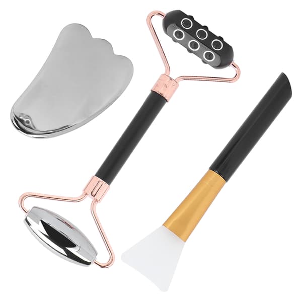 Ansiktsrulle i germanium Gua Sha Massagebräda Kit med Borste