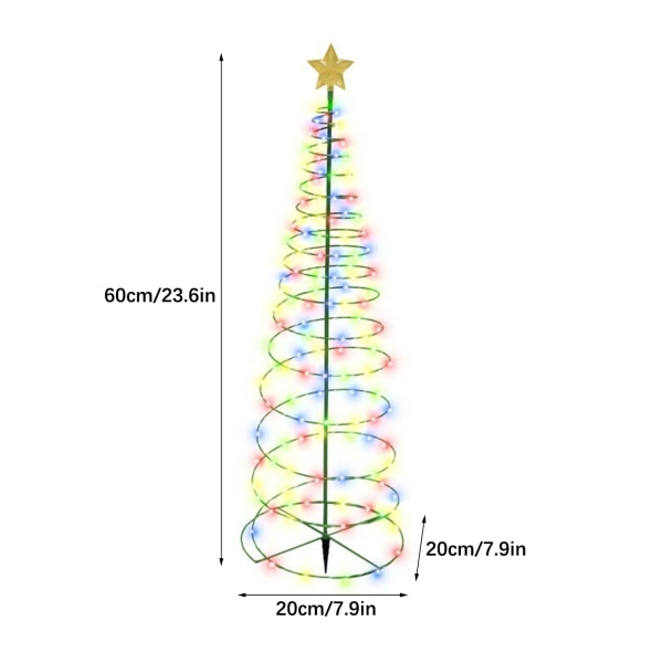 (1 paket) Färgglad solcells LED julgran Juldekoration semester dekoration scen layout 20x20x60cm, plast