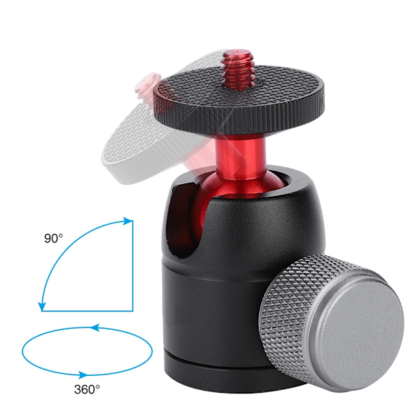 VELEDGE 360° Svängbart Mini Kulhuvud för Spegelreflexkameror & Telefoner - Aluminiumlegering med 1/4\" Skruvfäste